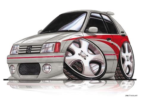 Peugeot 205 Gti Tuning Silver - Kartoons