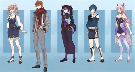 Genshin Impact Characters in Modern Outfits art by me : r/Genshin_Impact