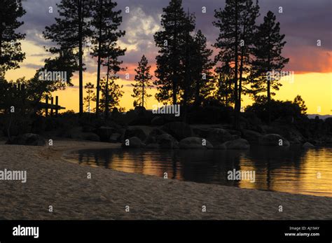 Sunset over Lake Tahoe Stock Photo - Alamy