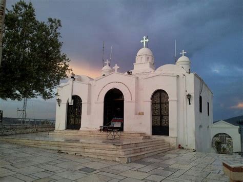 Lycabettus Hill, Chapel of St. George. Athens, Greece . John, Susan, David & I walked up this ...