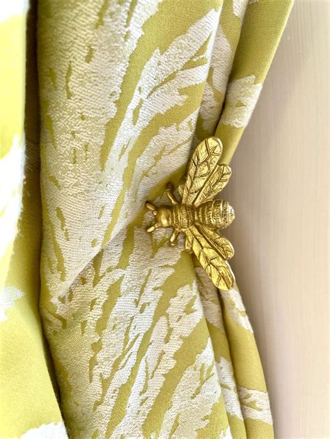 1x Gold Bumble Bee Curtain Tieback Gold Wall Hook Bee Hook Nursery Hook ...