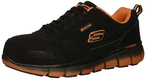 Skechers Mens Telfin Saket ESD Alloy Steel toe Lace Up Safety, Black, Size 8.0 W | eBay