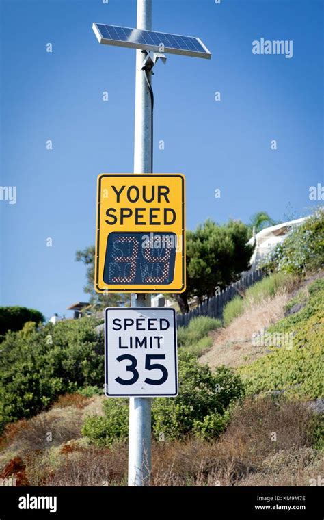 Solar powered radar speed sign prompts motorists to slow down, in ...