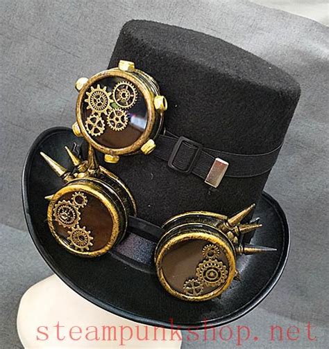 Steampunk hat with multiple goggles - Steampunk Shop