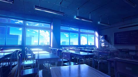 Download Empty Anime Classroom Hd Wallpaper | Wallpapers.com