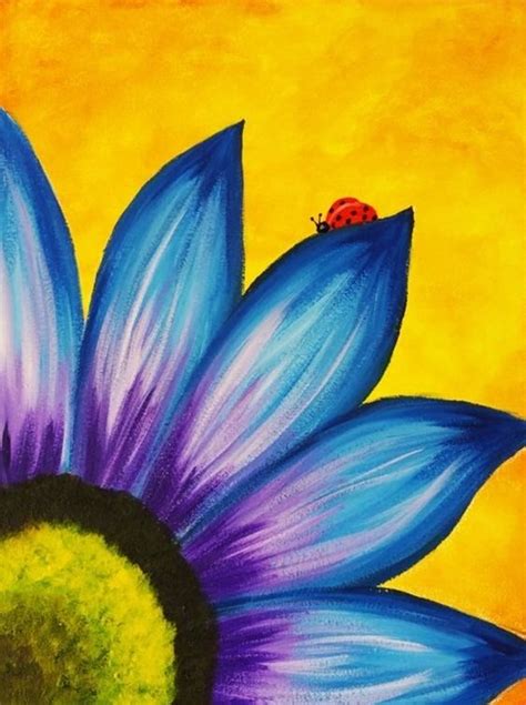 Easy Flower Painting Ideas for Beginners, Easy Acrylic Flower Painting ...