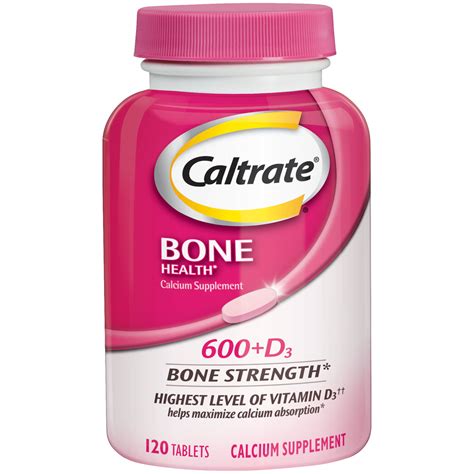 Caltrate Bone Health 600+D3 Calcium Tablets, 120 Ct - Walmart.com - Walmart.com