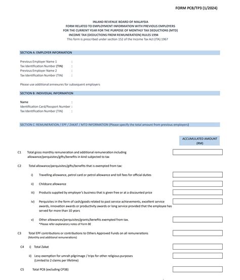 Guide to TP3 Form 2024 in Malaysia