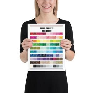Poster Color Chart & HEX Codes, Designer Quick Reference, Cheat Sheet, Gift, Wall Art, Decor ...