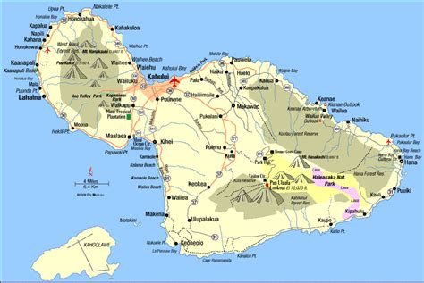 Road Map of Maui.