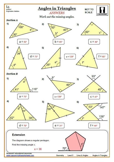 Worksheet Triangle Sum And Exterior Angle Theorem Answers - Elaina News 236 | Geometry ...