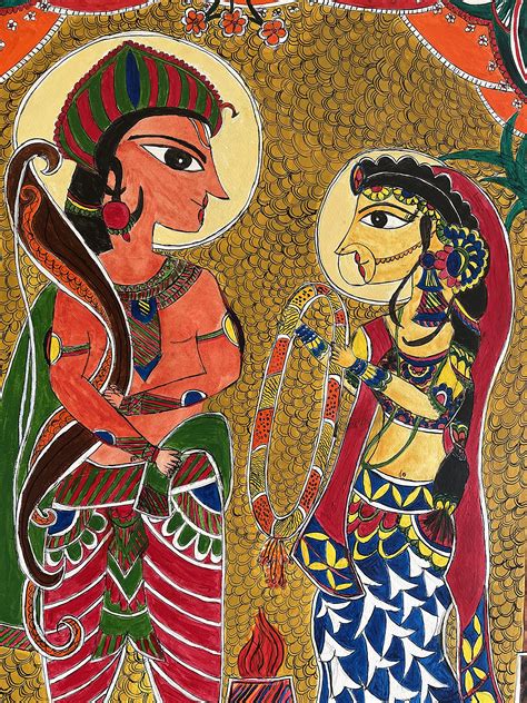 Madhubani Art - Ram Sita Swayamvara (Wedding), Mithila paintings an Indian Folk Art: Buy Online ...