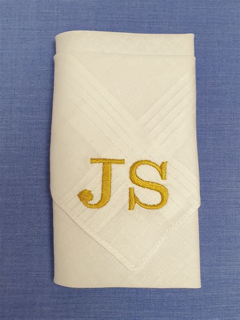 Mens handkerchiefs Initials or name machine embroidered | Etsy