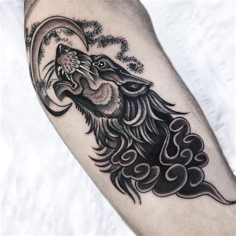 Black and Grey Wolf Tattoos - Cloak and Dagger Tattoo London