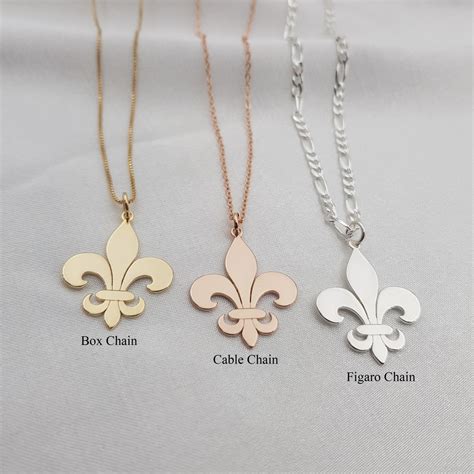 Fleur De Lis Necklace Fleur De Lis Charm Fleur De Lis Pendant Gold ...