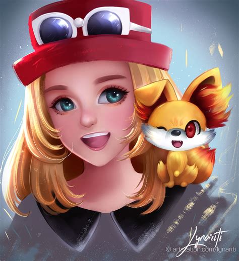 Serena and Fennekin by Lynarity on DeviantArt