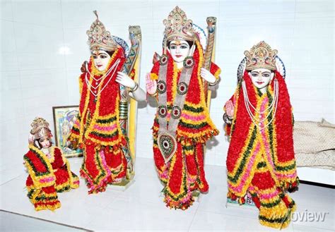 Statue of lord rama, sita, lakshman and hunuman in a temple • adesivos para a parede deusa, deus ...