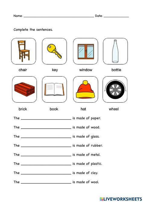 Materials and their properties activity | Science worksheets, Teaching materials science, Earth ...