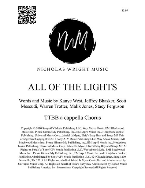 All Of The Lights (arr. Nicholas Wright) Sheet Music | Kanye West ...