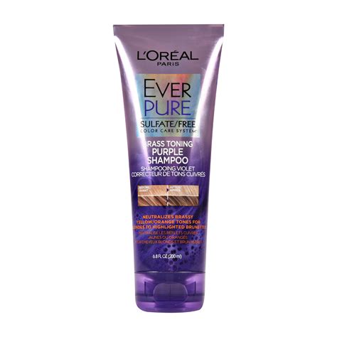 L'Oreal Paris EverPure Brass Toning Purple Sulfate Free Shampoo, 6.8 fl. oz. - Walmart.com