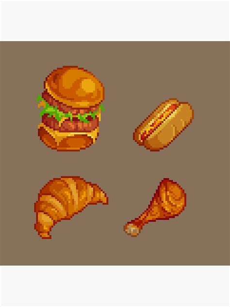 "Pixel Art Food Icons " Poster by Rappenem | Redbubble