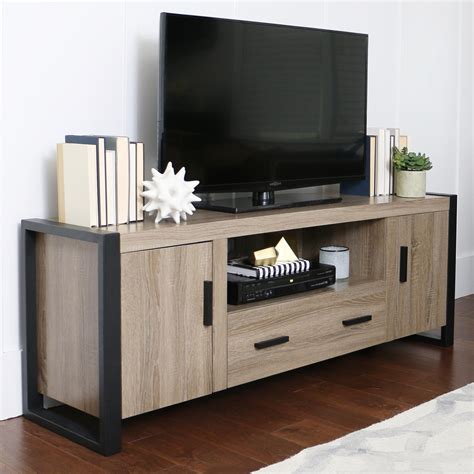 Amazon.com: WE Furniture 60" Industrial Wood TV Stand Console, Charcoal: Kitchen & Dining