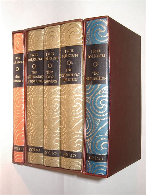 The Hobbit Lord of The Rings Trilogy The Silmarillion Tolkien Folio Society 1997 - HC Books