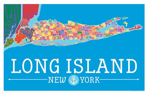 Long Island Towns Typography Map – LOST DOG Art & Frame