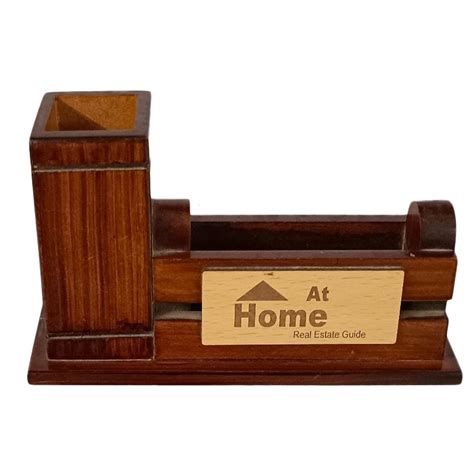 Custom-Made Rectangular Brown Wooden Pen Stand, For Office at Rs 185 in New Delhi