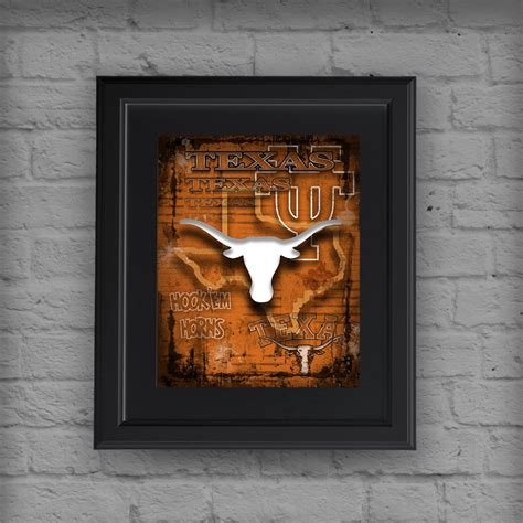 University of Texas Longhorns Poster, Longhorns Gift, Texas University ...