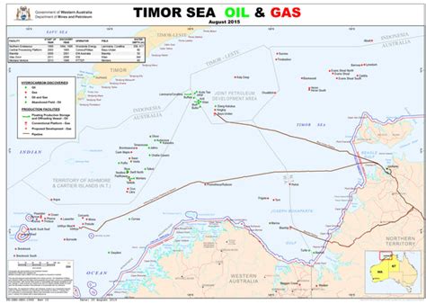 Timor Sea Oil & Gas Wall Map - Shop Mapworld