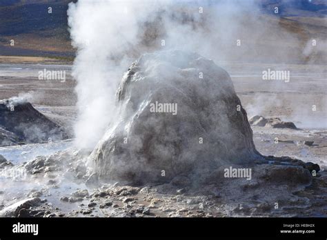 Landscape of geysers and mountains in Atacama desert Chile Stock Photo - Alamy