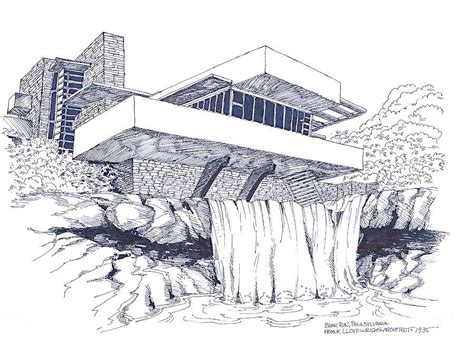 Showing > Frank Lloyd Wright Falling Water Sketches | Famous ...