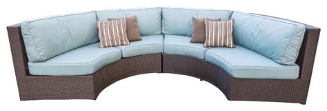 Terrace Collection Curved Sofa Sectional With Sunbrella Fabric Cushions, Canvas - Contemporary ...