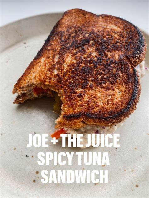 a grilled sandwich on a plate with the words joe and the juice spicy ...