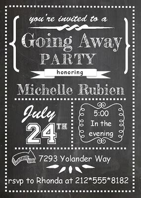 Going Away Party invitations NEW selections 2024