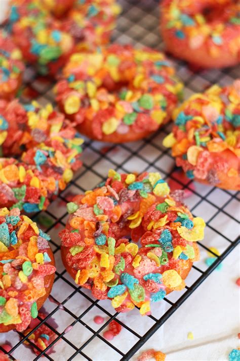 Baked Cherry Donuts with Fruity Pebbles - The Gold Lining Girl