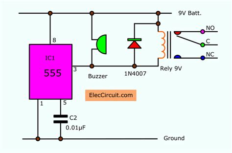 5-20 minuts timer circuit using IC 555 - ElecCircuit.com