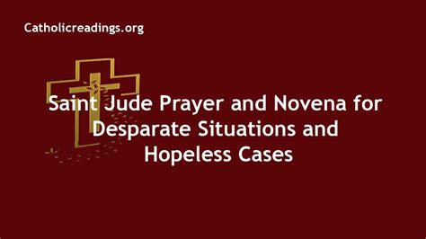 St Jude Prayer and Novena for Desperate Situations and Hopeless Cases - Catholic Prayers