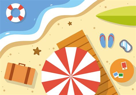 Free Summer Beach Vector Illustration - Download Free Vector Art, Stock Graphics & Images