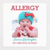 Kids Custom Photo Allergy Alert Personalized Labels | Zazzle
