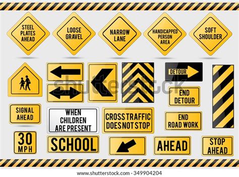 American Traffic Signs Vector Illustration Traffic Stock Vector (Royalty Free) 349904204