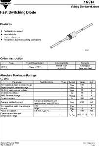 1N914 datasheet - Fast Switching Diode