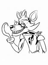 Funny Foxy FNAF coloring Page sketch template