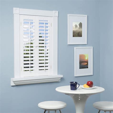 homeBASICS Plantation Faux Wood White Interior Shutter (Price Varies by ...