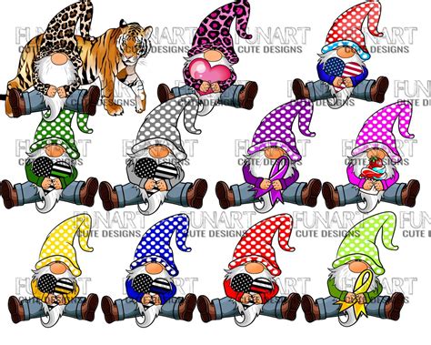 Gnome Clipart Png File Cute Gnome Design Vectors for - Etsy