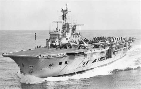 HMS Ark Royal (R09) was a Audacious-class aircraft carrier of the British Royal Navy (L) May 3 ...