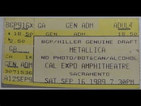 Metallica Concert Ticket Stubs - YouTube