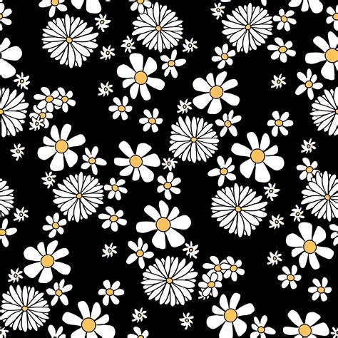 Daisy 90s florals seamless repeat pattern Commercial Use OK | Etsy