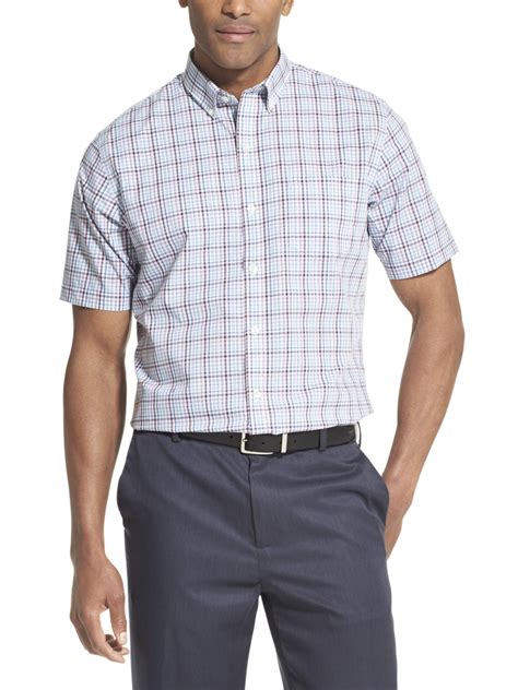 Van Heusen Men's Big and Tall Flex Plaid Non Iron Short Sleeve Shirt - Walmart.com